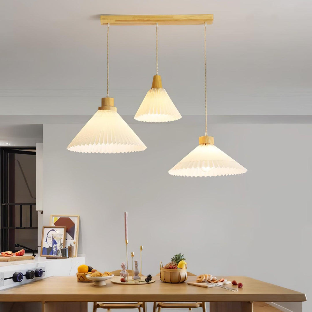 Pleated Wooden Pendant Light - Vakkerlight