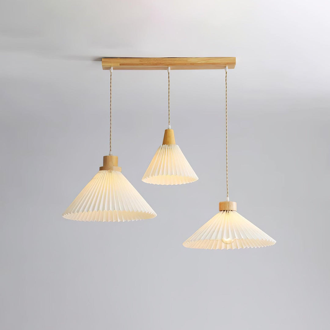 Pleated Wooden Pendant Light - Vakkerlight