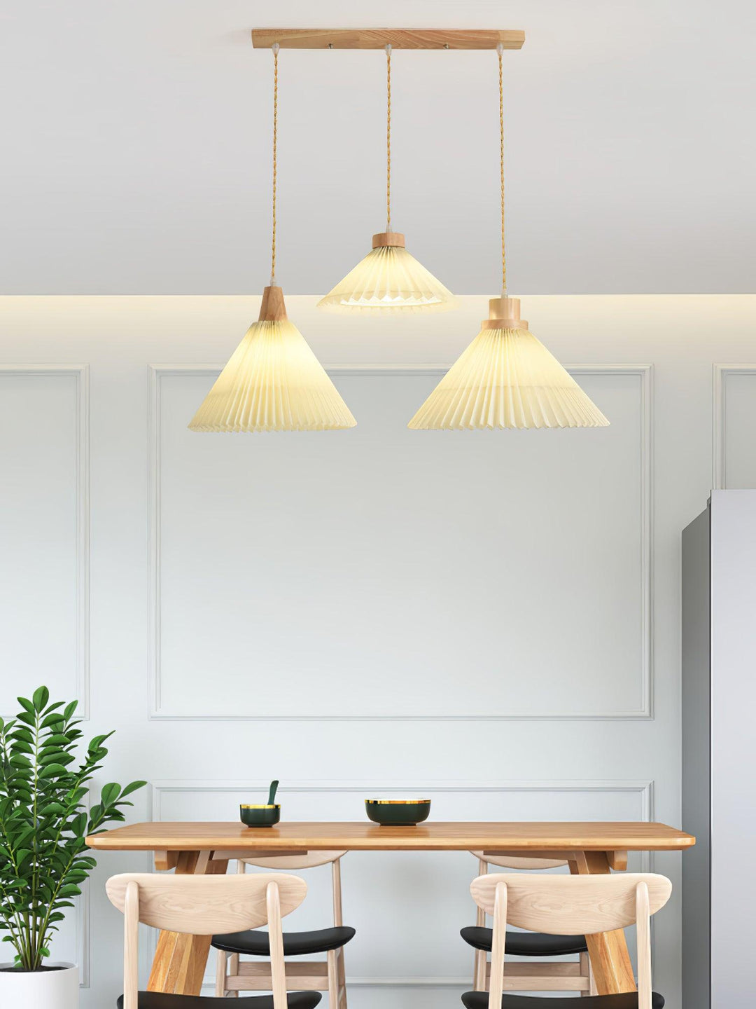 Pleated Wooden Pendant Light - Vakkerlight