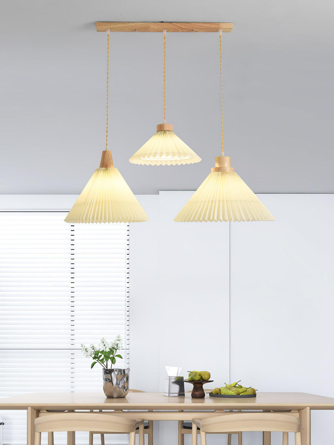 Pleated Wooden Pendant Light - Vakkerlight