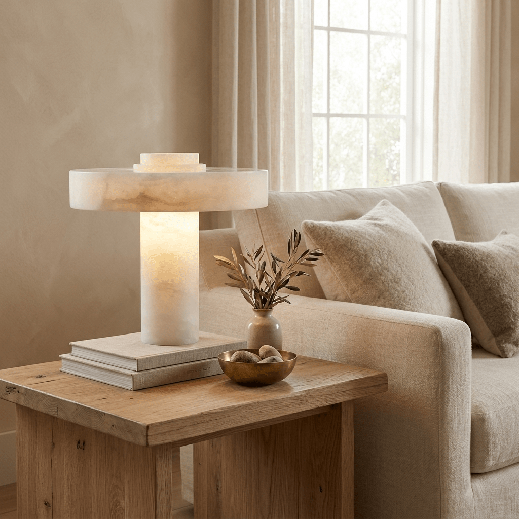 Plinth Alabaster Table Lamp - Vakkerlight