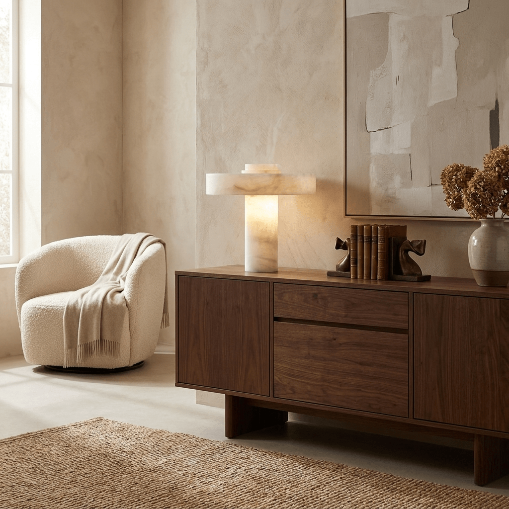 Plinth Alabaster Table Lamp - Vakkerlight