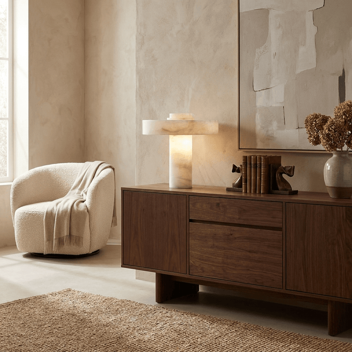 Plinth Alabaster Table Lamp - Vakkerlight