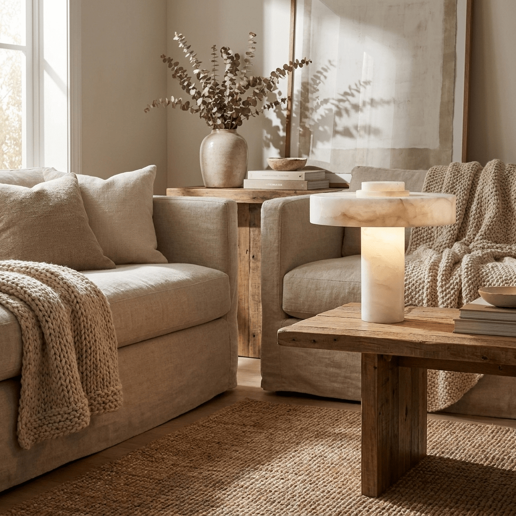 Plinth Alabaster Table Lamp - Vakkerlight