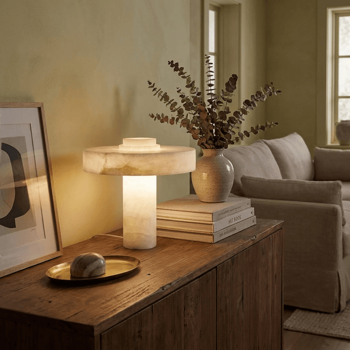 Plinth Alabaster Table Lamp - Vakkerlight