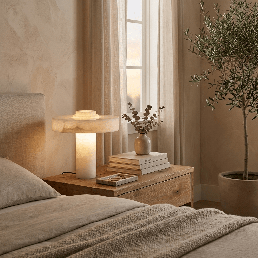 Plinth Alabaster Table Lamp - Vakkerlight