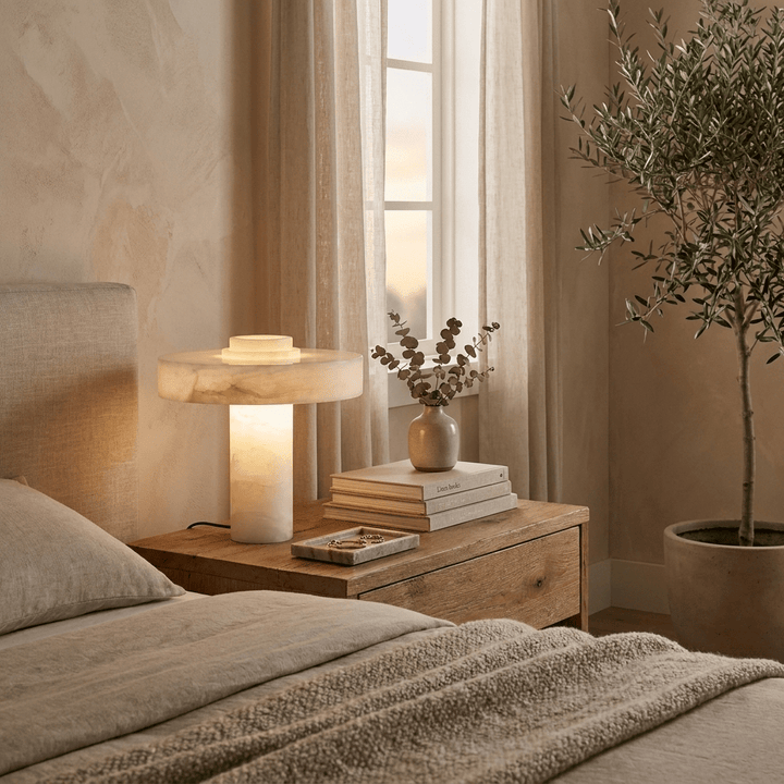 Plinth Alabaster Table Lamp - Vakkerlight
