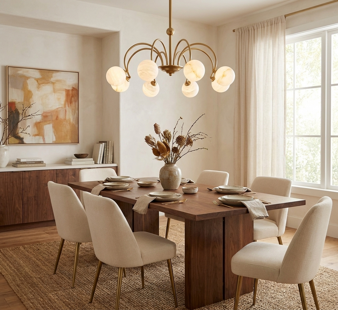 Plume Alabaster Chandelier