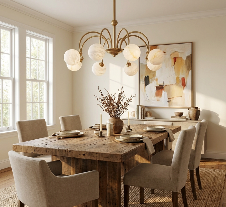 Plume Alabaster Chandelier