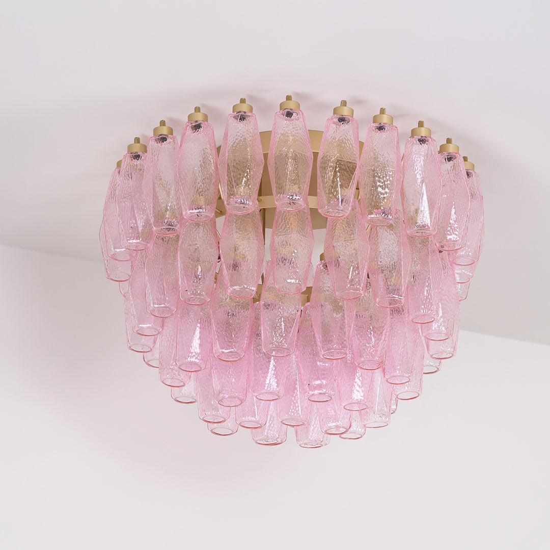 Poliedri Murano Pink Ceiling Light