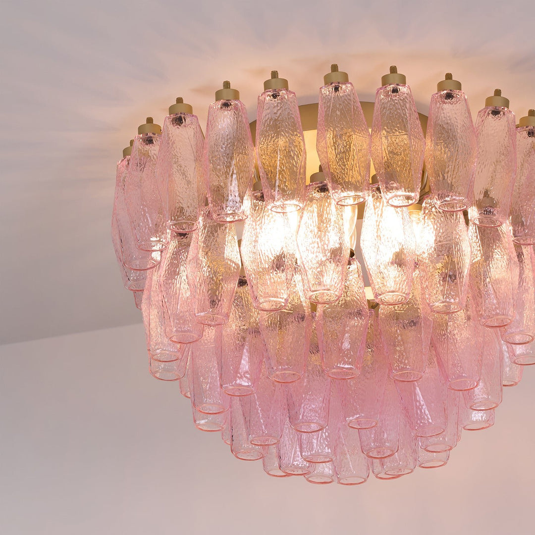 Poliedri Murano Pink Ceiling Light - Vakkerlight