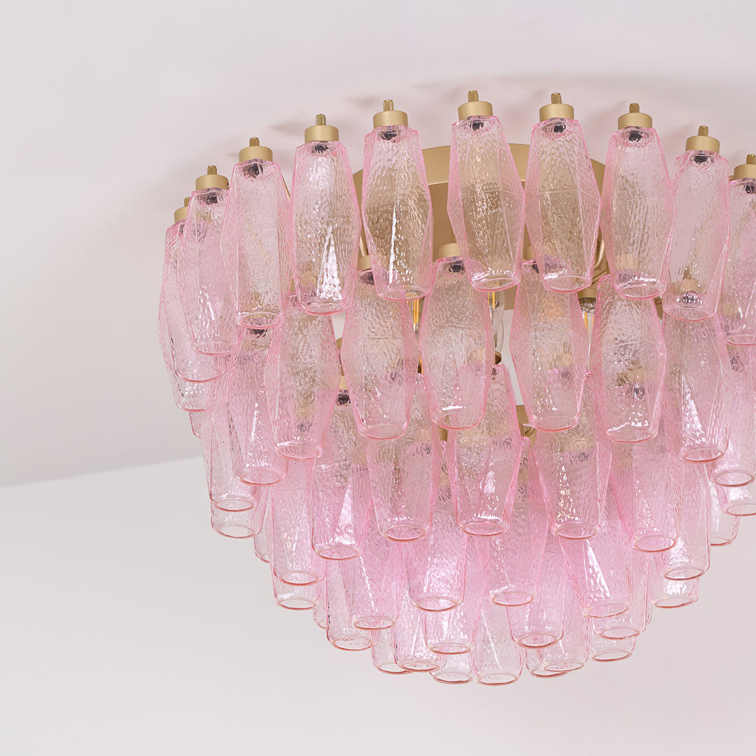 Poliedri Murano Pink Ceiling Light