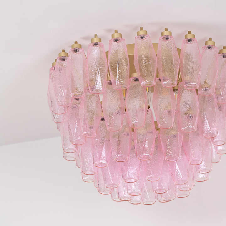 Poliedri Murano Pink Ceiling Light - Vakkerlight