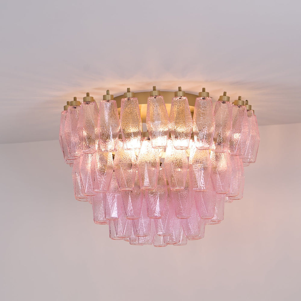 Poliedri Murano Pink Ceiling Light - Vakkerlight