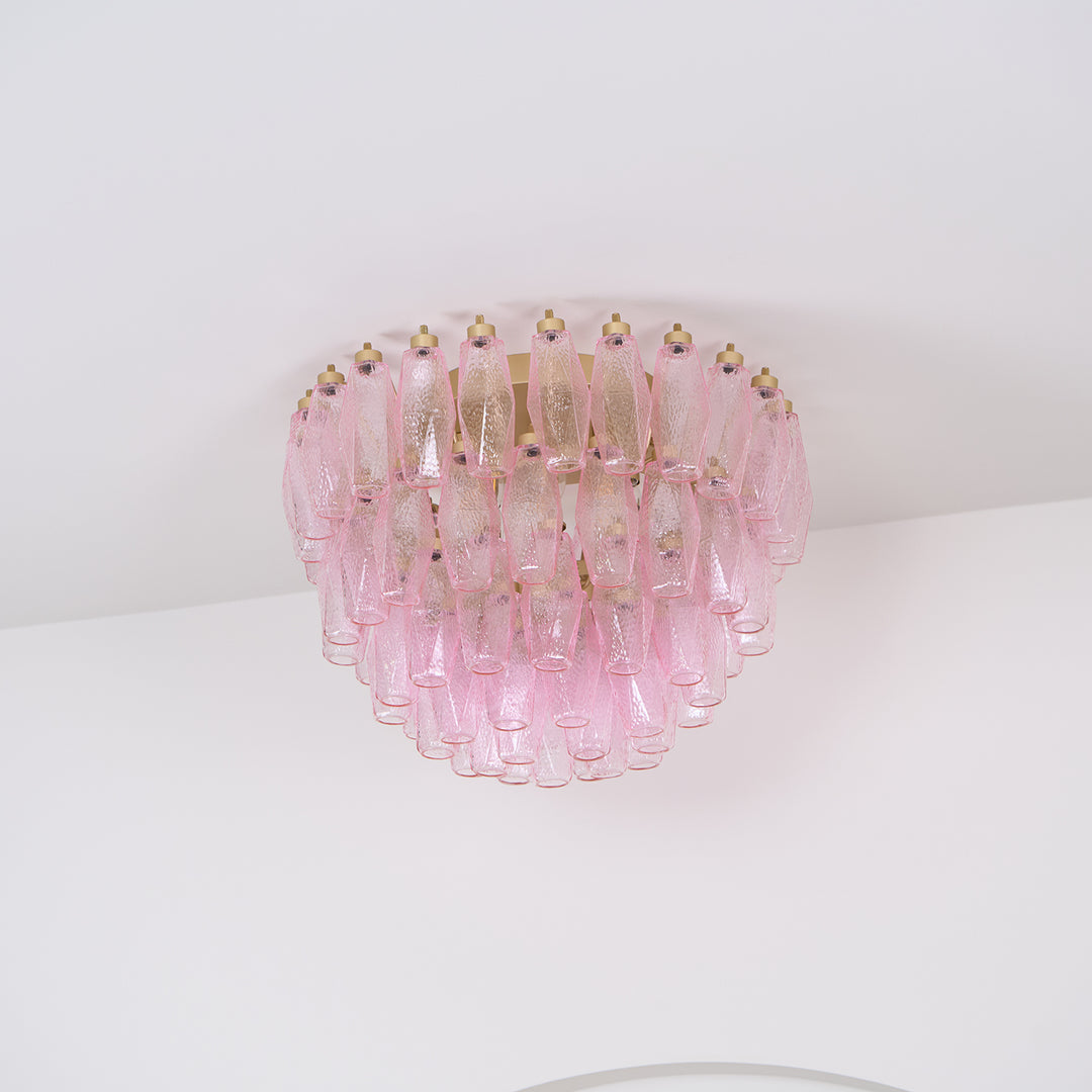 Poliedri Murano Pink Ceiling Light