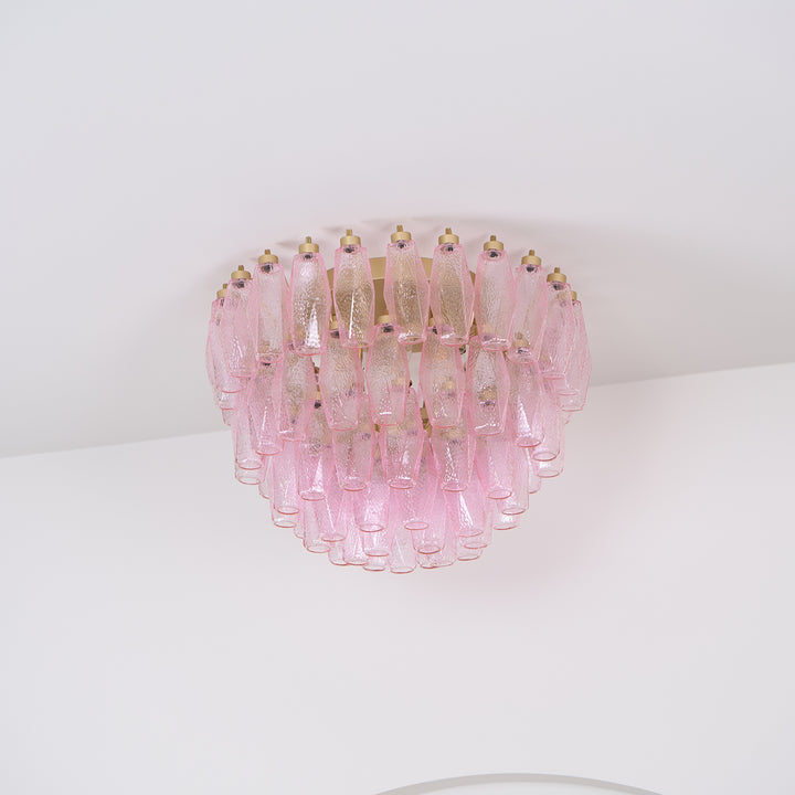 Poliedri Murano Pink Ceiling Light