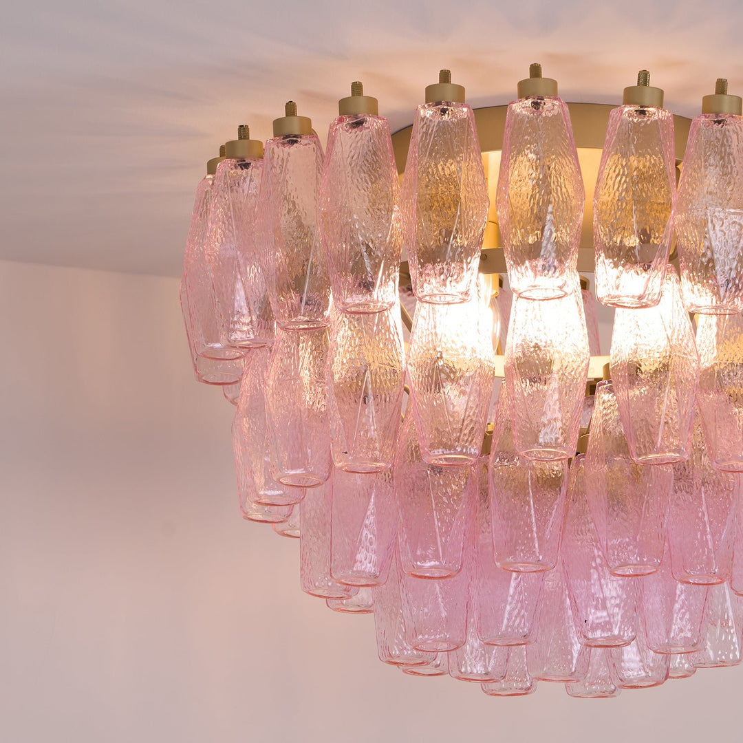 Poliedri Murano Pink Ceiling Light - Vakkerlight