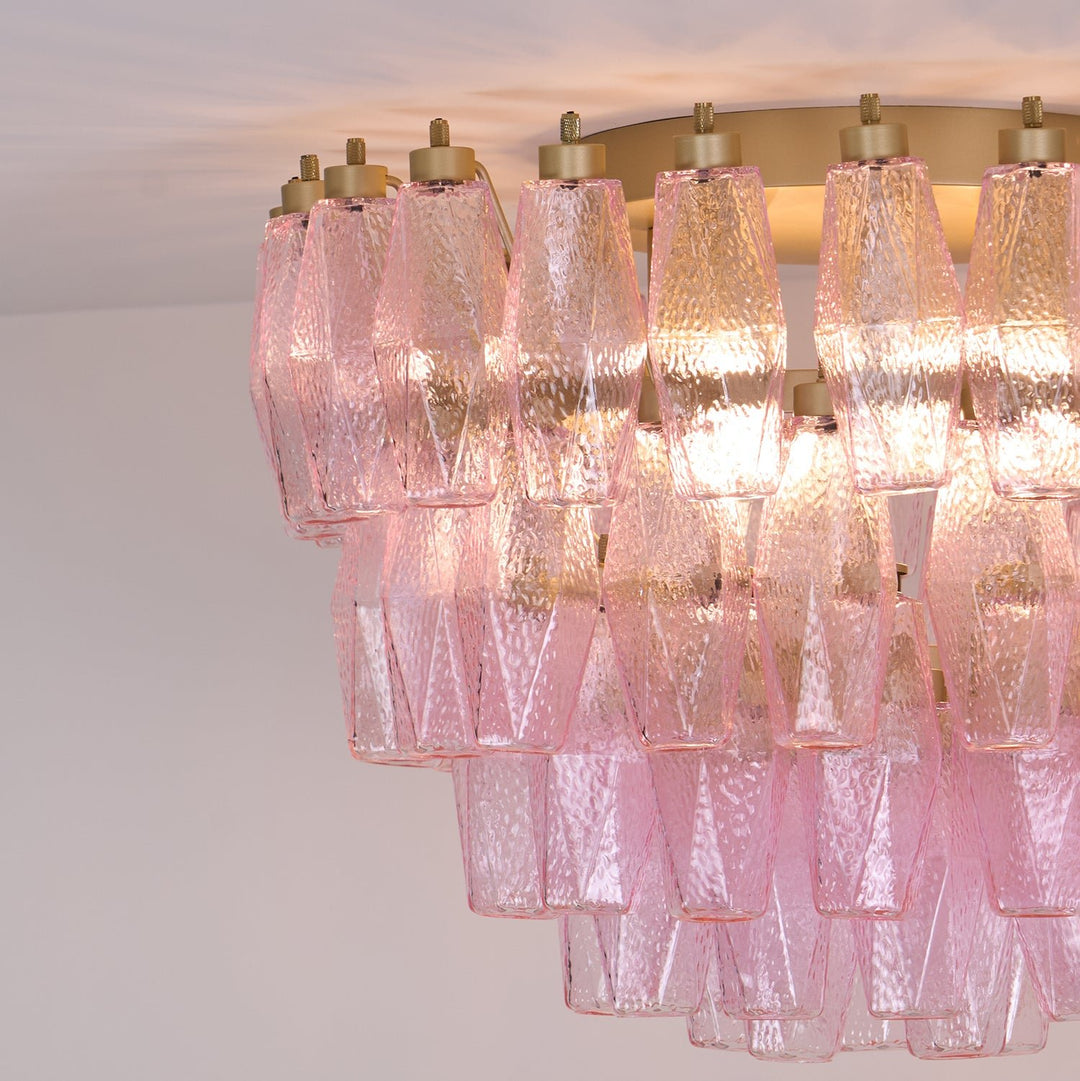 Poliedri Murano Pink Ceiling Light - Vakkerlight