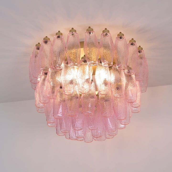 Poliedri Murano Pink Ceiling Light - Vakkerlight