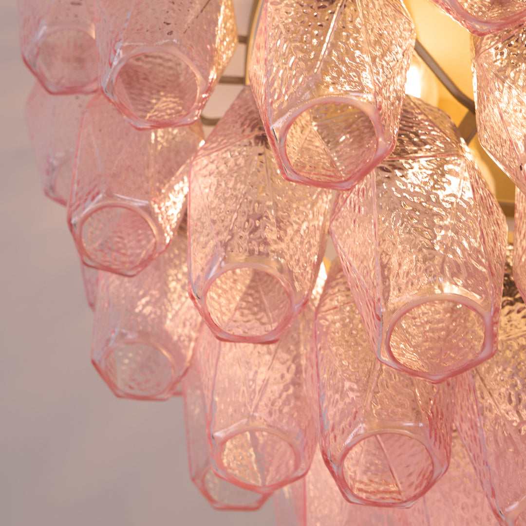 Poliedri Murano Pink Ceiling Light