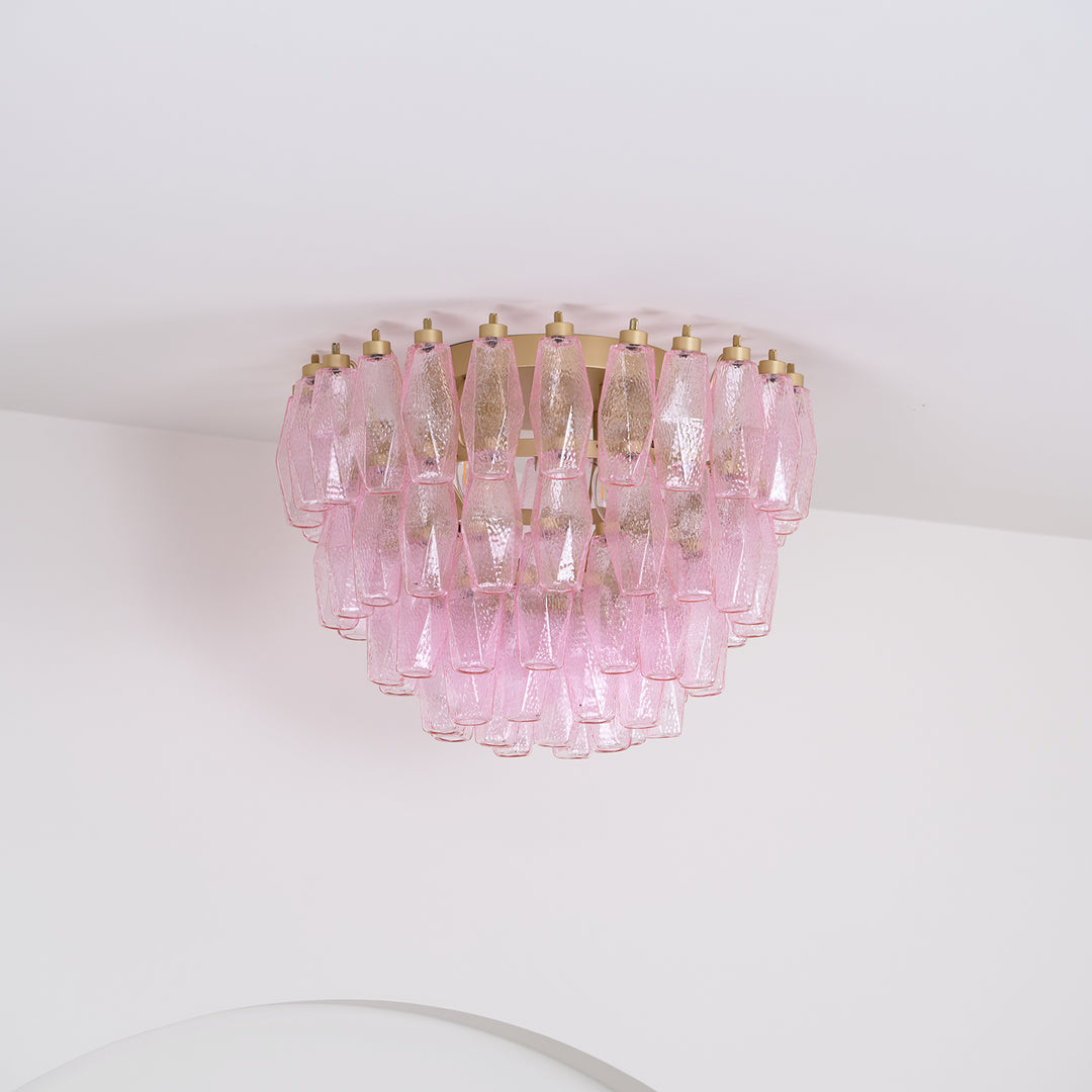 Poliedri Murano Pink Ceiling Light - Vakkerlight