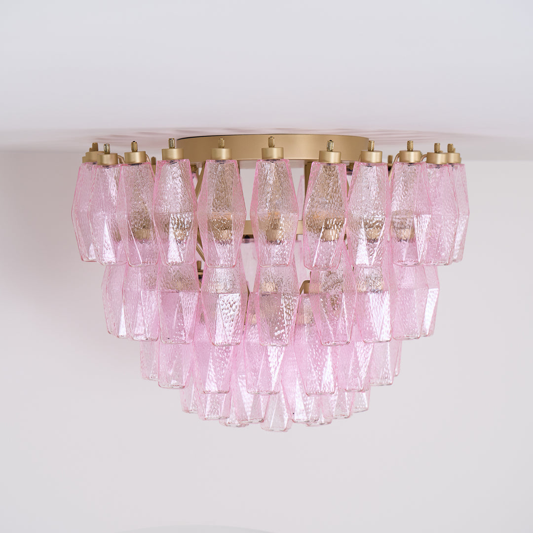 Poliedri Murano Pink Ceiling Light