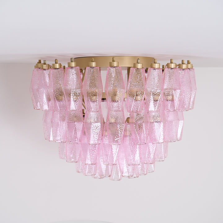 Poliedri Murano Pink Ceiling Light - Vakkerlight