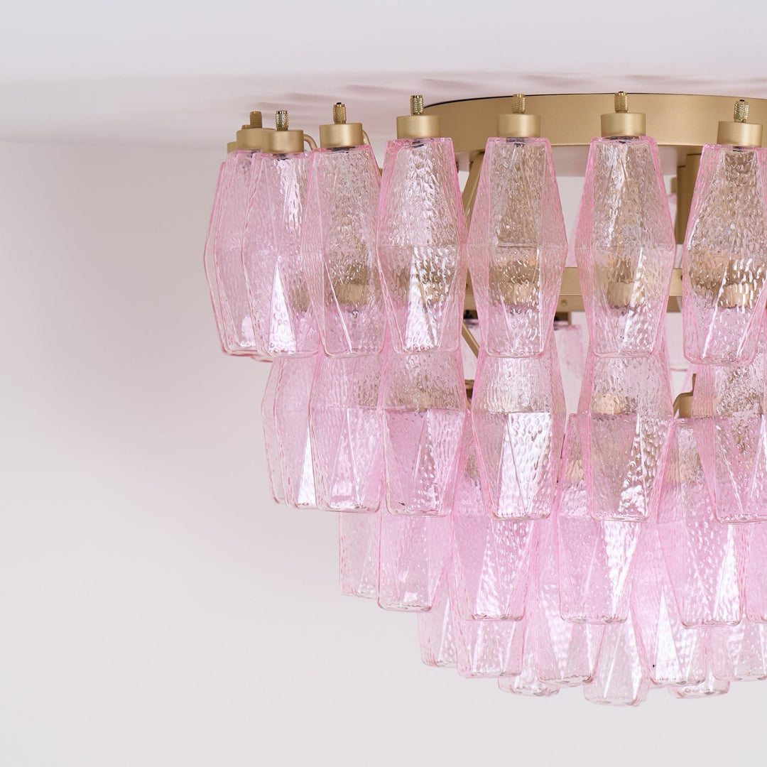 Poliedri Murano Pink Ceiling Light - Vakkerlight