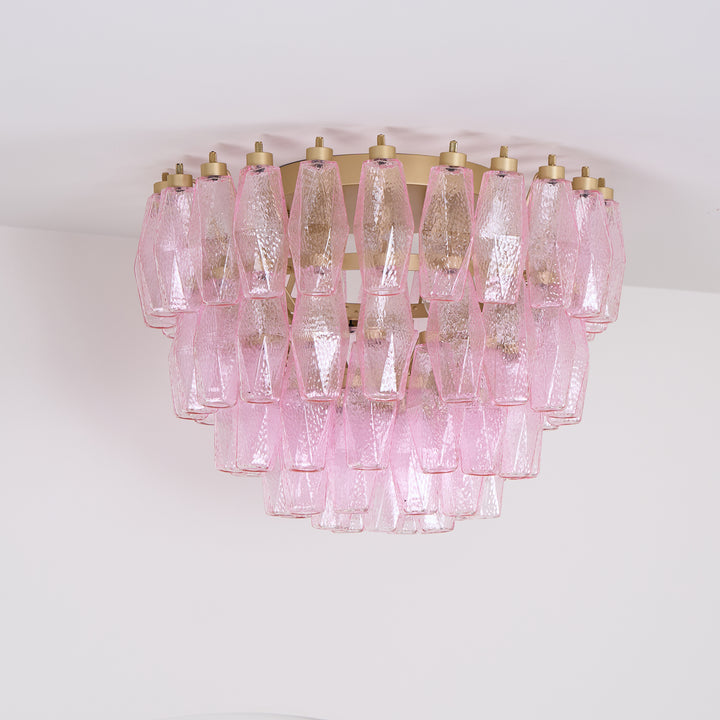 Poliedri Murano Pink Ceiling Light - Vakkerlight