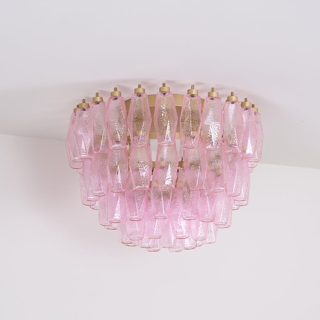 Poliedri Murano Pink Ceiling Light - Vakkerlight