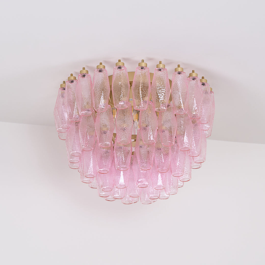 Poliedri Murano Pink Ceiling Light