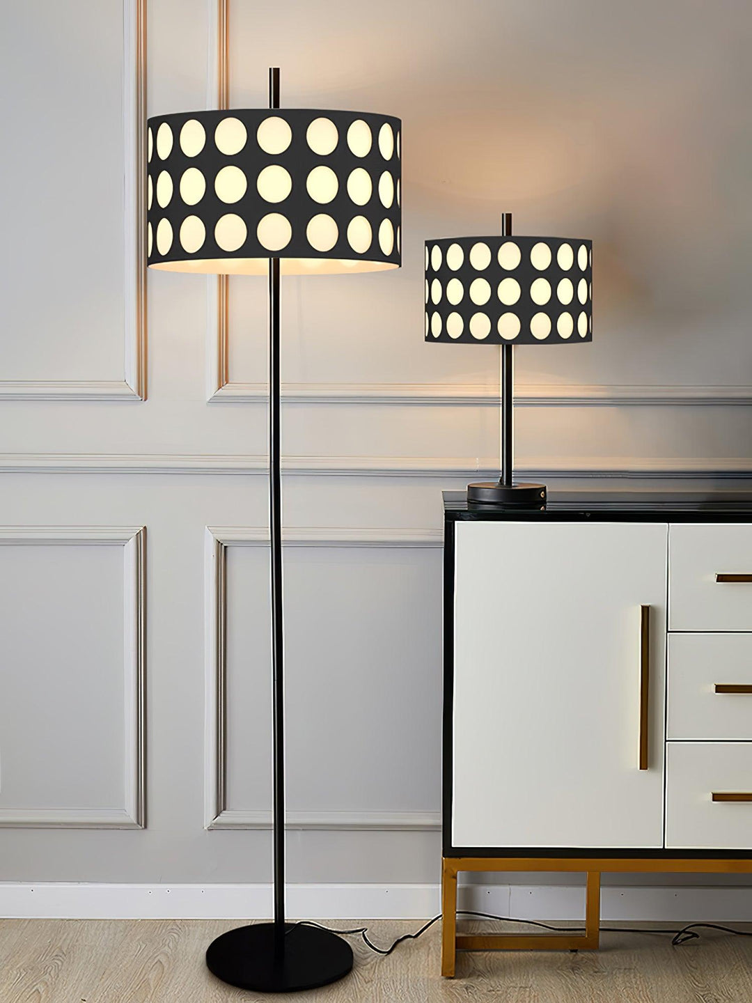 Polka Arc Fabric Floor Lamp - Vakkerlight