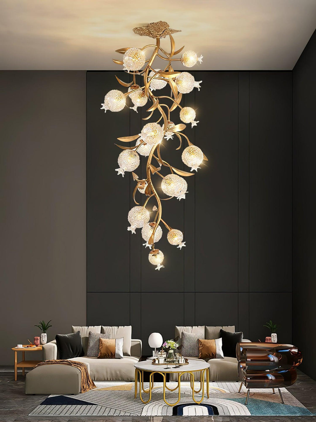 Pomegranate Brass Ceiling Lamp - Vakkerlight