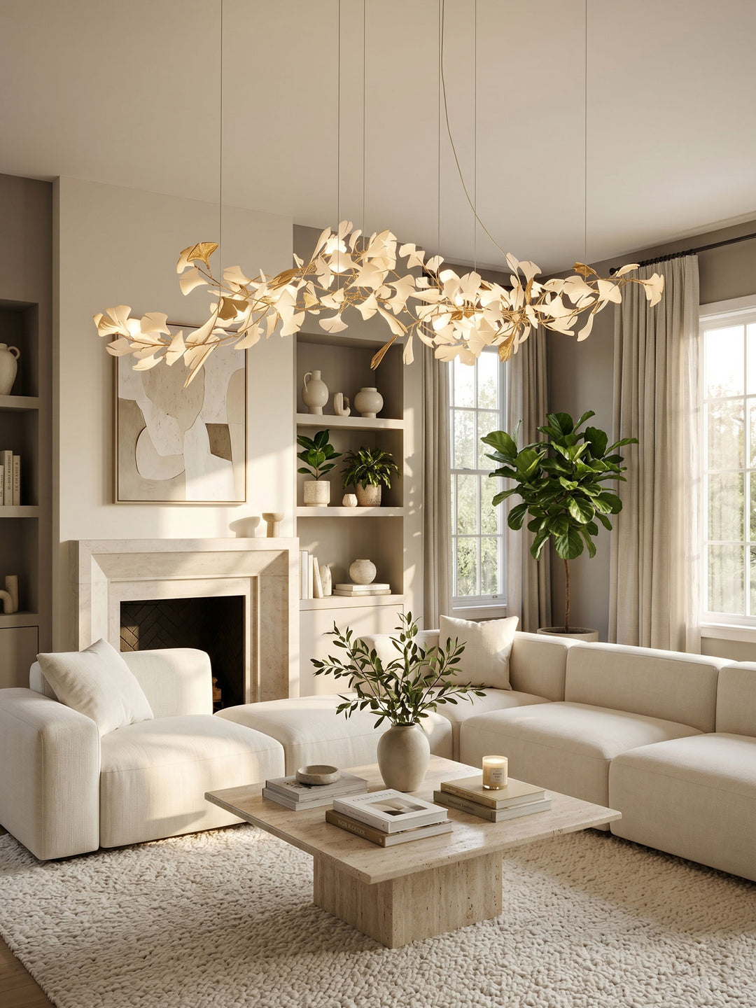 Porcelain Gingko Chandelier - Vakkerlight