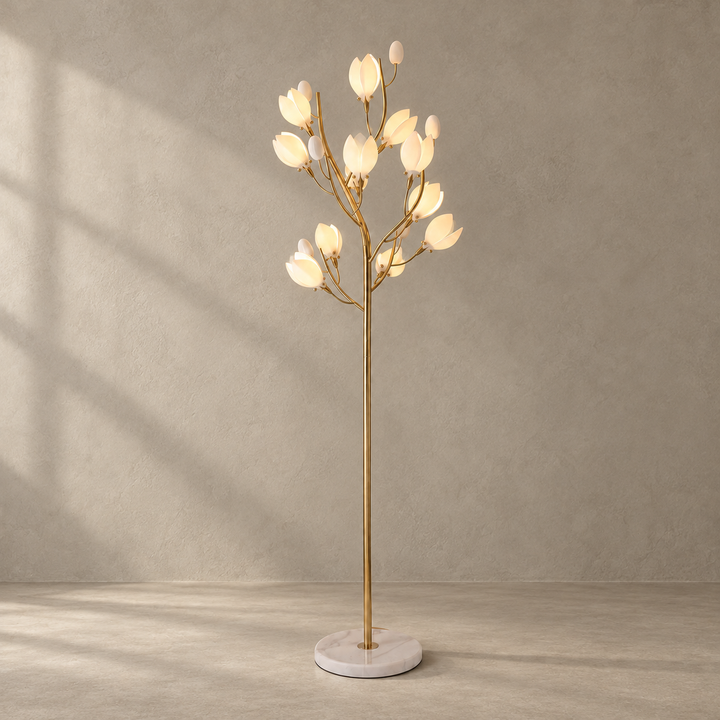Porcelain Magnolia Floor Lamp