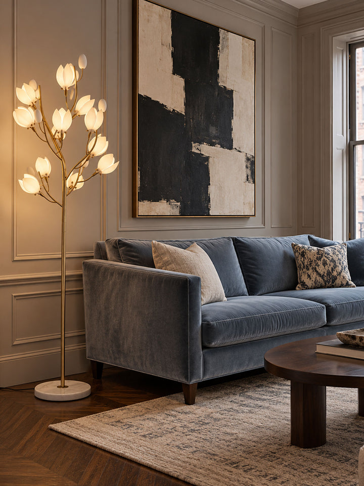Porcelain Magnolia Floor Lamp