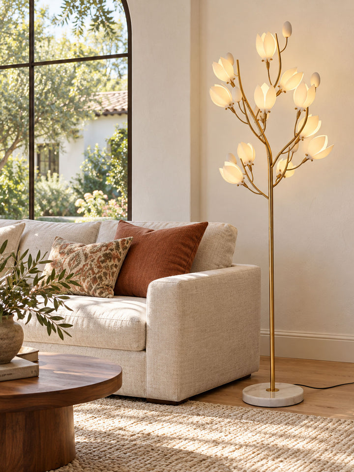 Porcelain Magnolia Floor Lamp