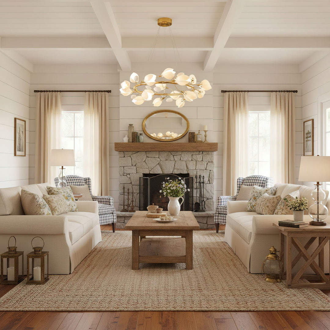 Porcelain Magnolia Chandelier - Vakkerlight