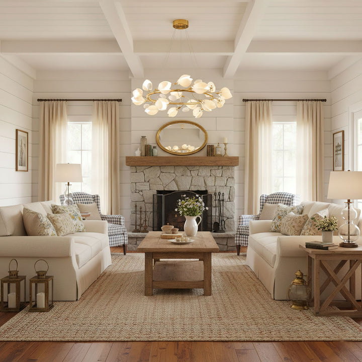 Porcelain Magnolia Chandelier - Vakkerlight