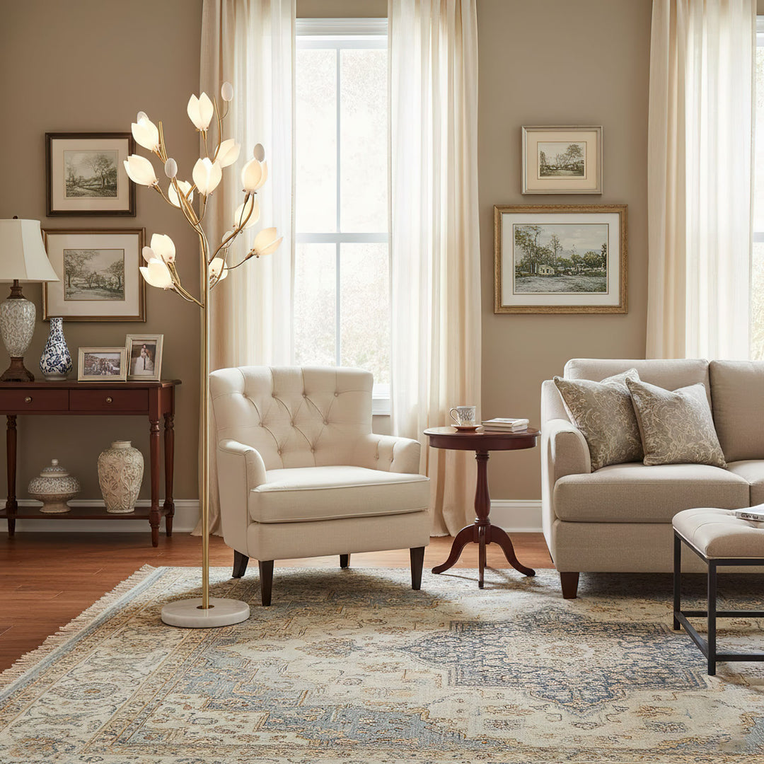 Porcelain Magnolia Floor Lamp - Vakkerlight
