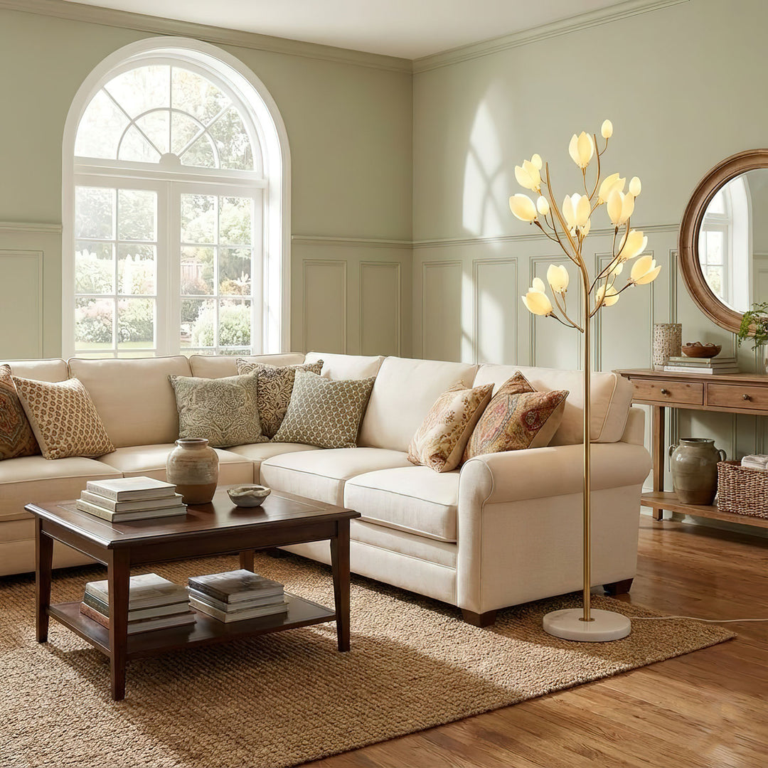 Porcelain Magnolia Floor Lamp - Vakkerlight