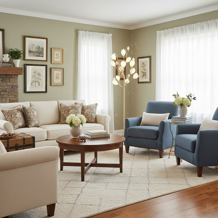 Porcelain Magnolia Floor Lamp - Vakkerlight