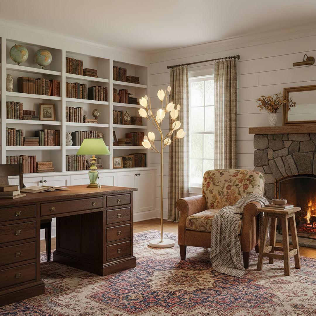 Porcelain Magnolia Floor Lamp - Vakkerlight