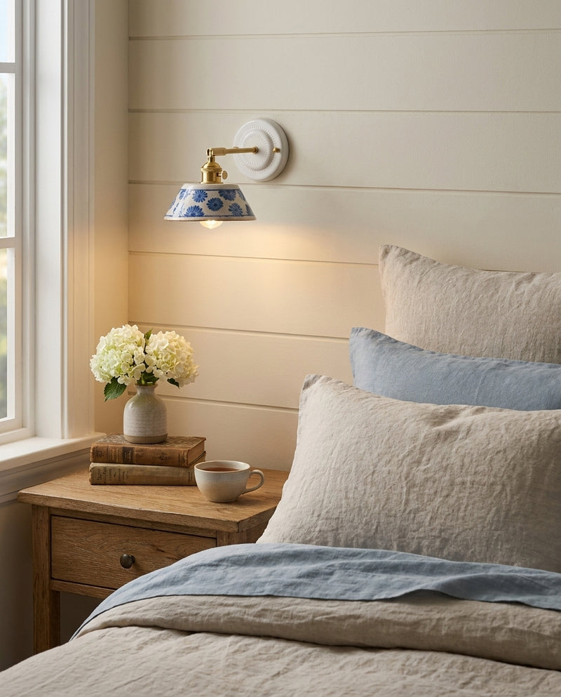 Porcelain Indigo Wall Lamp