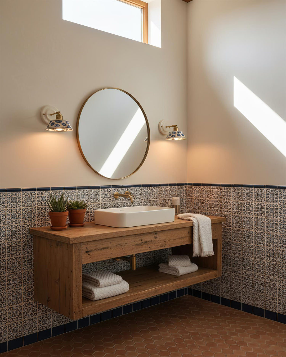 Porcelain Indigo Wall Lamp