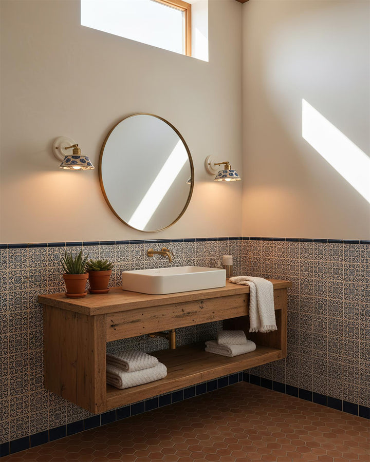 Porcelain Indigo Wall Lamp
