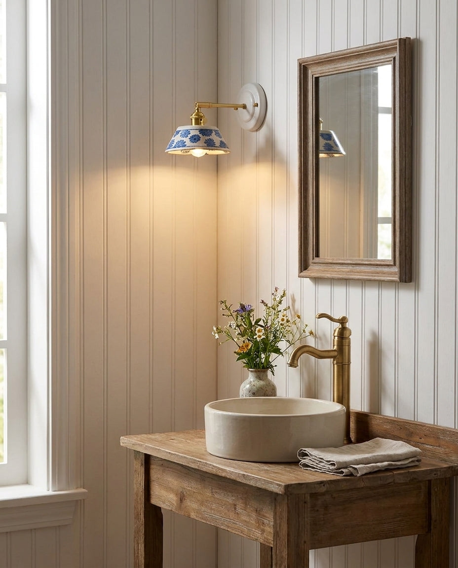Porcelain Indigo Wall Lamp