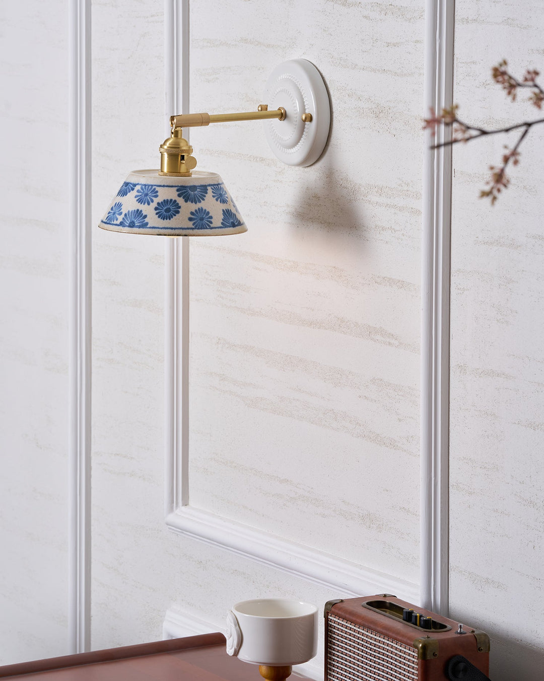 Porcelain Indigo Wall Lamp