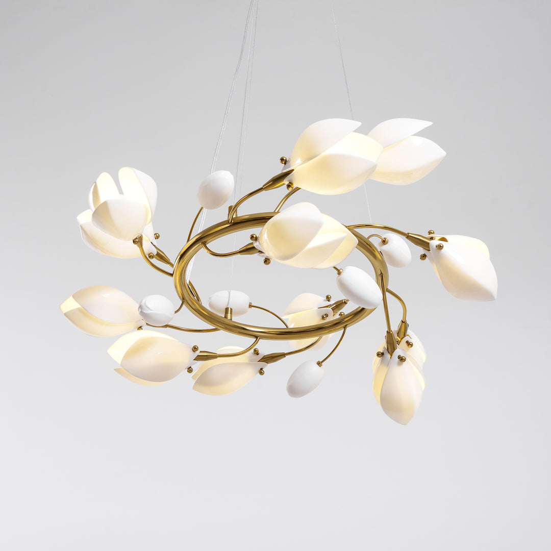Porcelain Magnolia Chandelier - Vakkerlight