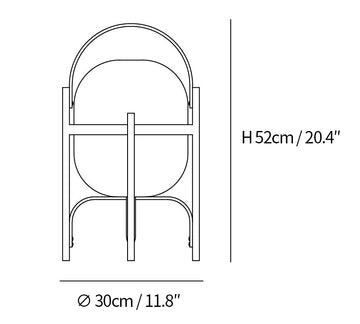 Lampada da tavolo in vetro Portable Lantern — Dimension drawings 1